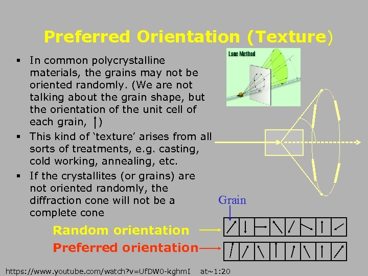 Preferred Orientation (Texture) § In common polycrystalline materials, the grains may not be oriented