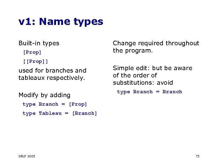 v 1: Name types Built-in types [Prop] [[Prop]] used for branches and tableaux respectively.