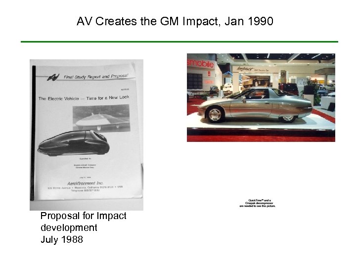 AV Creates the GM Impact, Jan 1990 Proposal for Impact development July 1988 