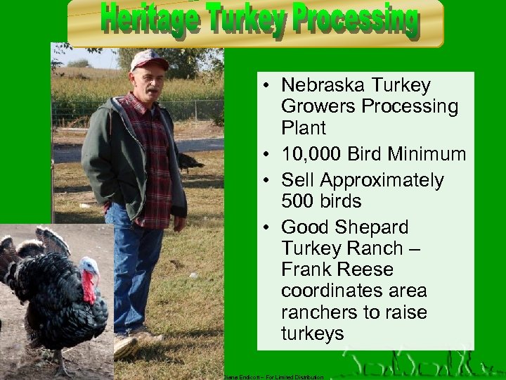  • Nebraska Turkey Growers Processing Plant • 10, 000 Bird Minimum • Sell