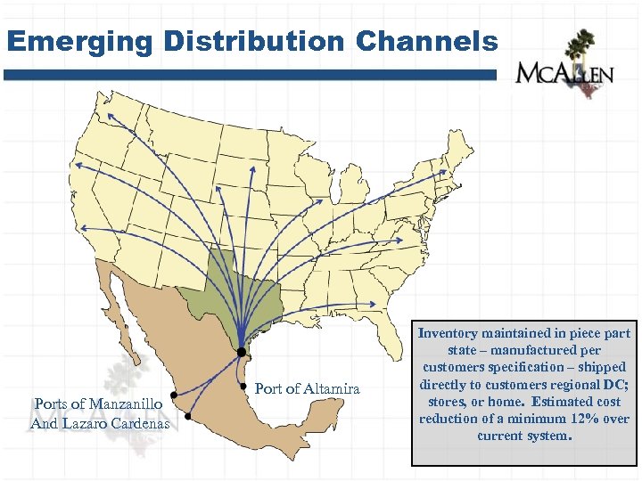 Emerging Distribution Channels Ports of Manzanillo And Lazaro Cardenas Port of Altamira Inventory maintained
