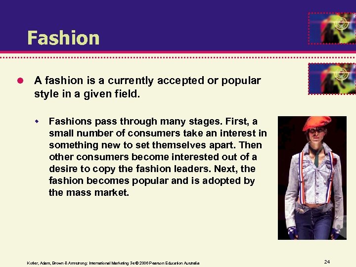Fashion A fashion is a currently accepted or popular style in a given field.
