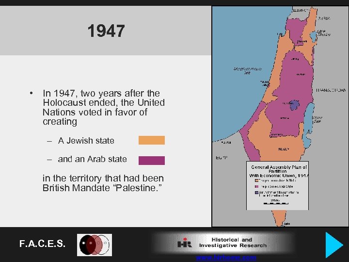 1947 • In 1947, two years after the Holocaust ended, the United Nations voted