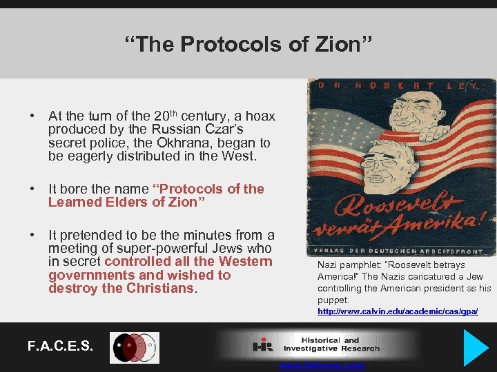 “The Protocols of Zion” • At the turn of the 20 th century, a