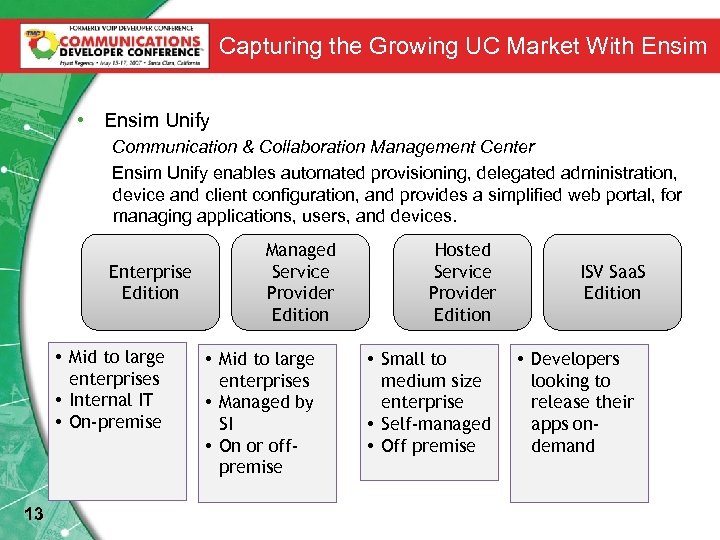 Capturing the Growing UC Market With Ensim • Ensim Unify Communication & Collaboration Management