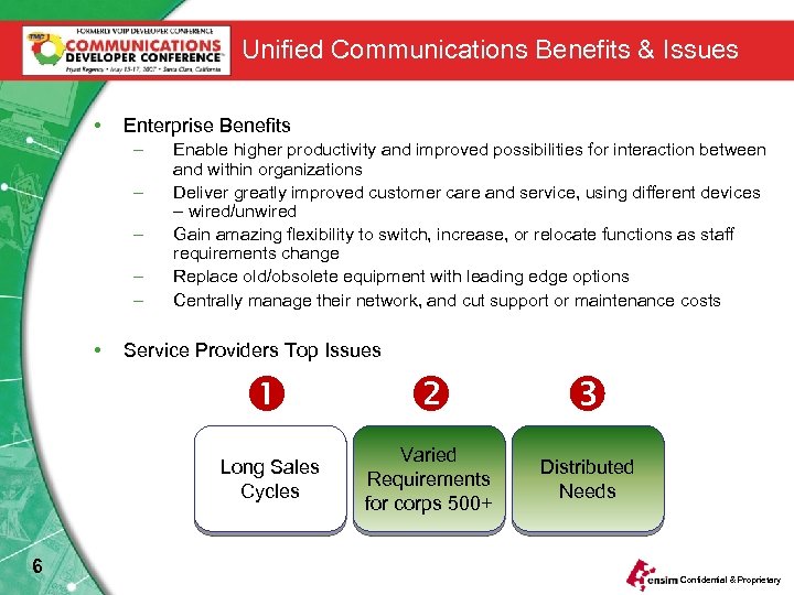 Unified Communications Benefits & Issues • Enterprise Benefits – – – • Enable higher