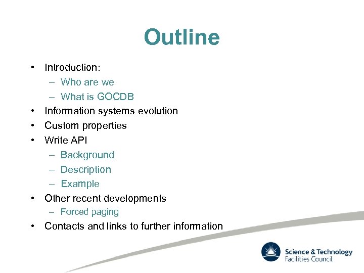 Outline • Introduction: – Who are we – What is GOCDB • Information systems