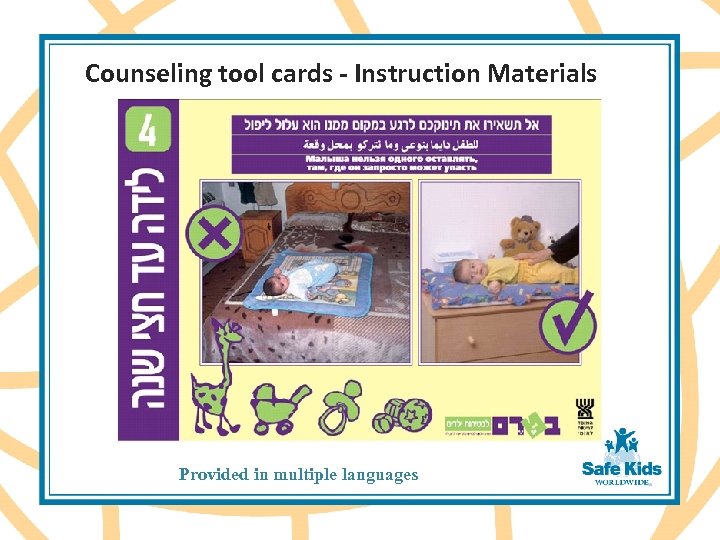 Counseling tool cards - Instruction Materials Provided in multiple languages 
