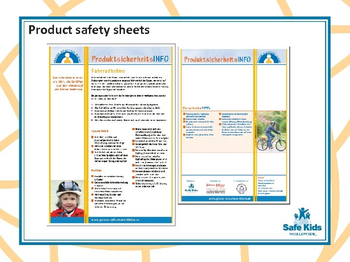 Product safety sheets 
