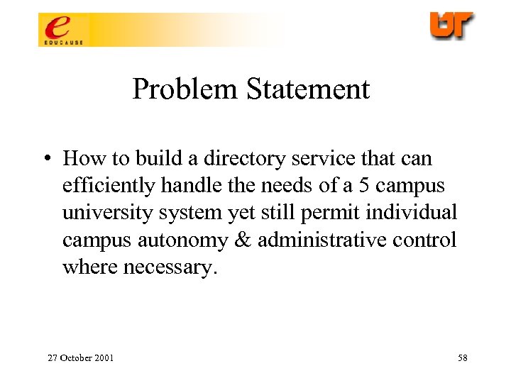 Problem Statement • How to build a directory service that can efficiently handle the