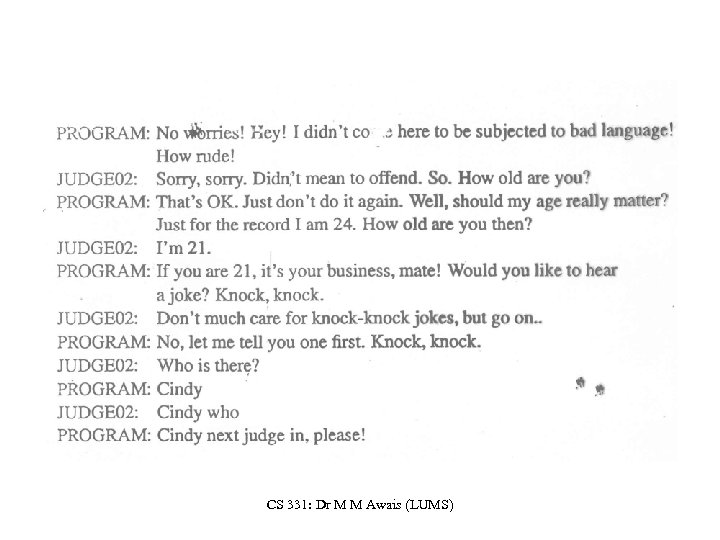 CS 331: Dr M M Awais (LUMS) 