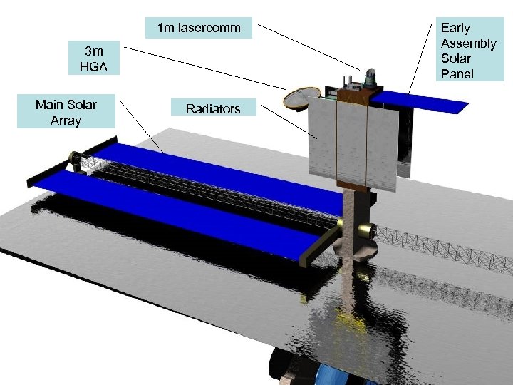 1 m lasercomm 3 m HGA Main Solar Array Radiators Early Assembly Solar Panel
