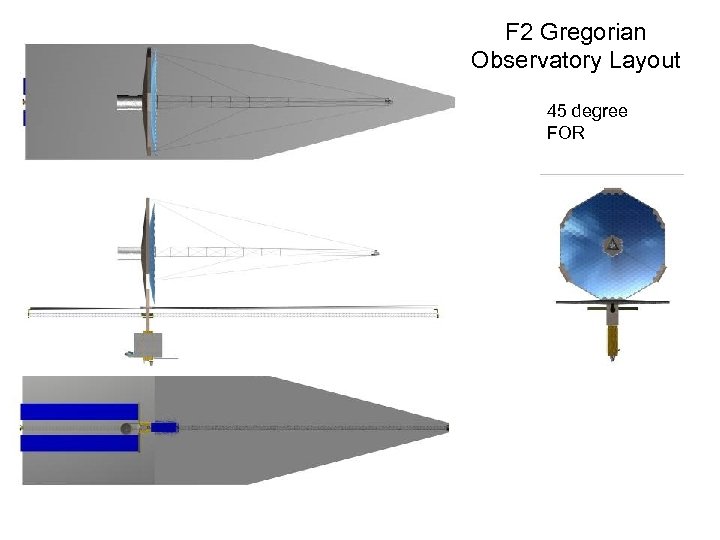 F 2 Gregorian Observatory Layout 45 degree FOR 