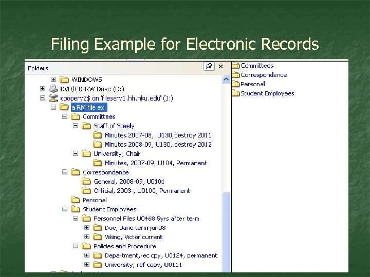 Filing Example for Electronic Records 