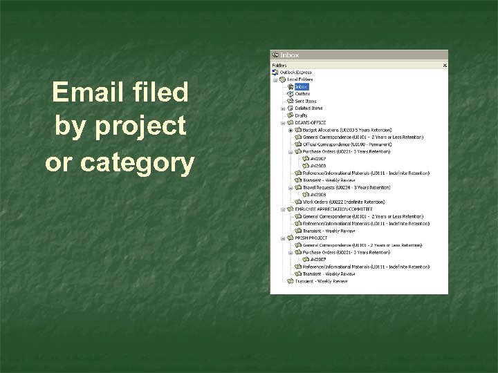 Email filed by project or category 