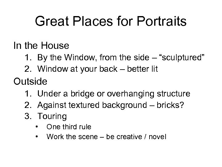 Great Places for Portraits In the House 1. By the Window, from the side