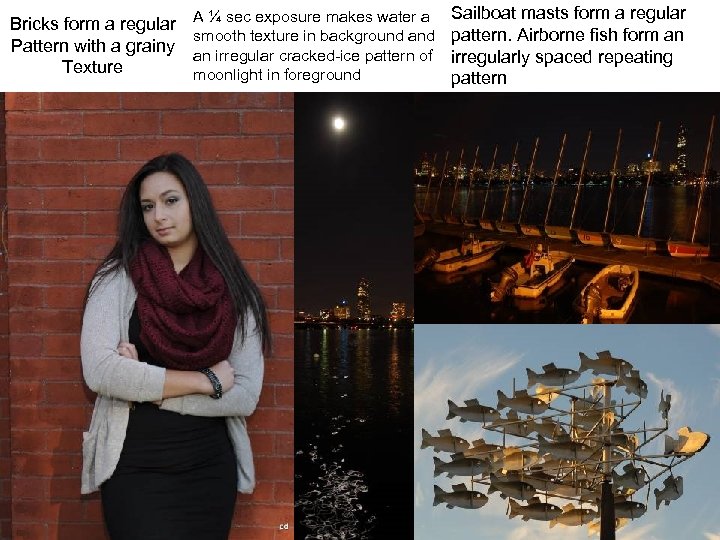 Bricks form a regular Pattern with a grainy Texture A ¼ sec exposure makes