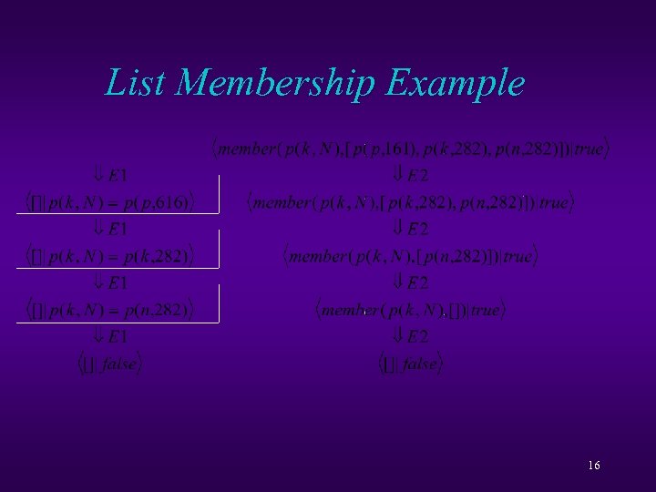 List Membership Example 16 