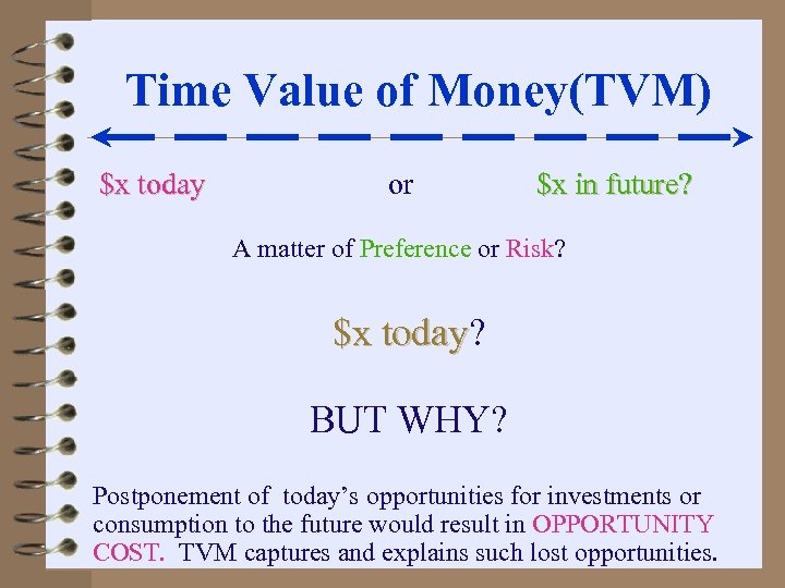 Time Value of Money(TVM) $x today or $x in future? A matter of Preference