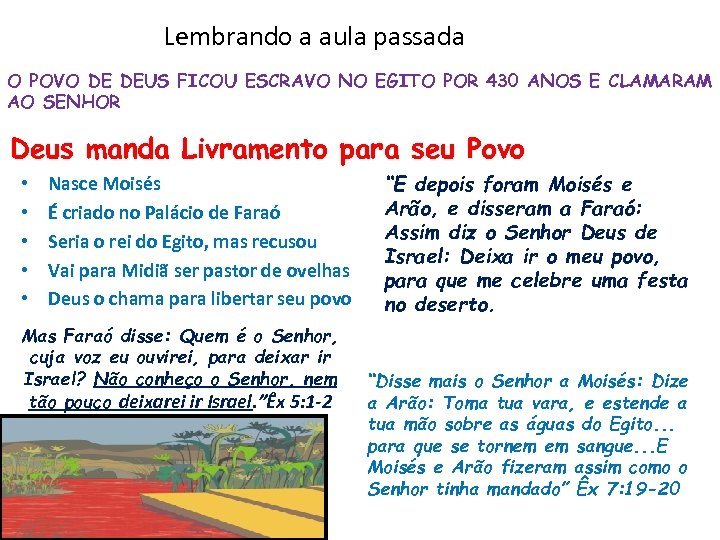Lembrando a aula passada O POVO DE DEUS FICOU ESCRAVO NO EGITO POR 430