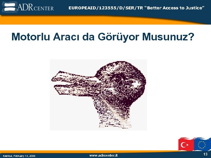 EUROPEAID/123555/D/SER/TR “Better Access to Justice” Motorlu Aracı da Görüyor Musunuz? Istanbul, February 13, 2009