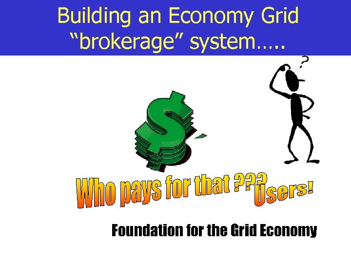 Building an Economy Grid “brokerage” system…. . Foundation for the Grid Economy 