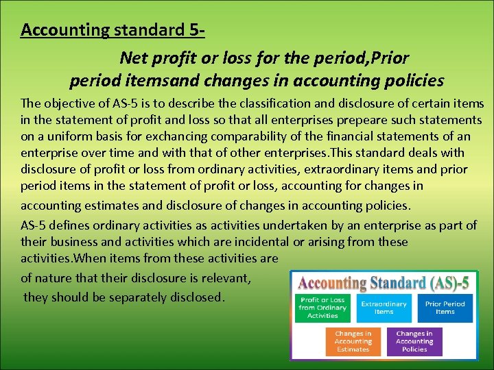 Accounting standard 5 Net profit or loss for the period, Prior period itemsand changes