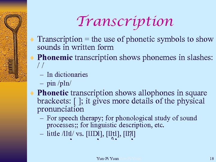 phonetic transcription of words