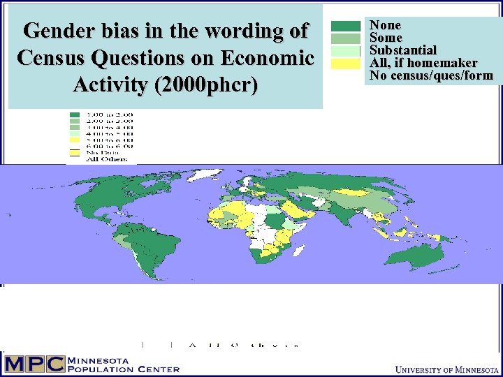 Gender bias in the wording of Census Questions on Economic Activity (2000 phcr) None