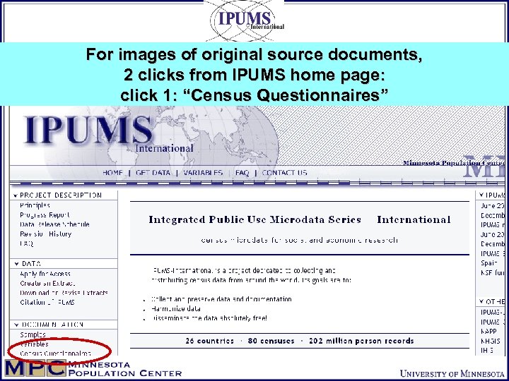 For images of original source documents, 2 clicks from IPUMS home page: click 1: