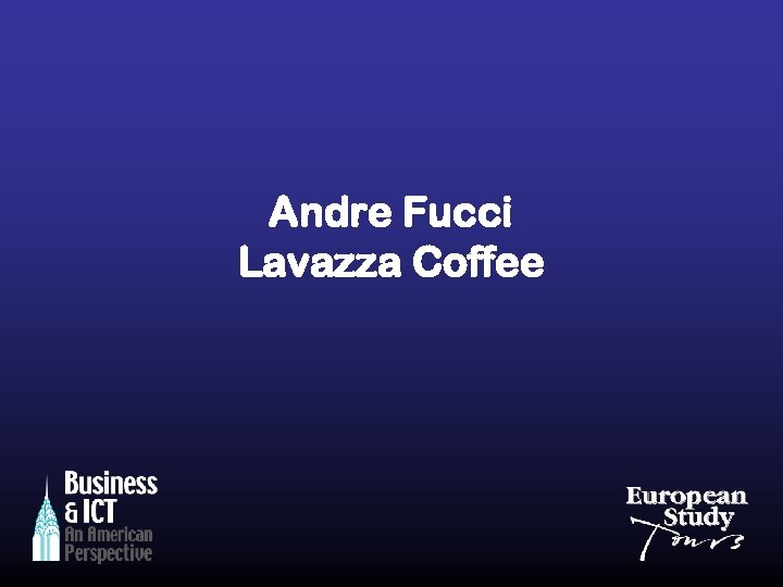 Andre Fucci Lavazza Coffee 