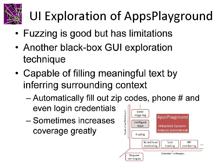 UI Exploration of Apps. Playground 
