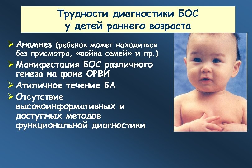 Трудности диагностики БОС у детей раннего возраста Анамнез (ребенок может находиться без присмотра, «война