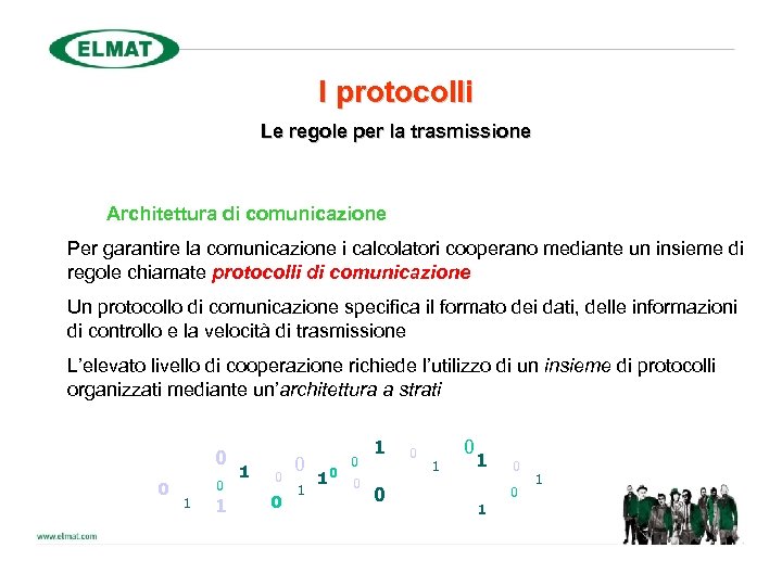 I protocolli Le regole per la trasmissione Architettura di comunicazione Per garantire la comunicazione