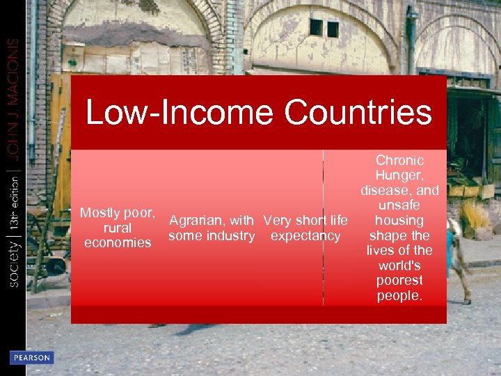 Low-Income Countries Chronic Hunger, disease, and unsafe Mostly poor, Agrarian, with Very short life