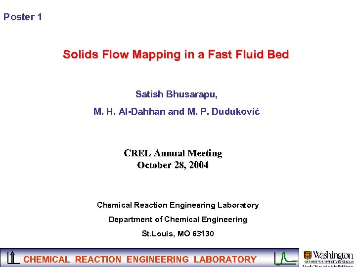 Poster 1 Solids Flow Mapping in a Fast Fluid Bed Satish Bhusarapu, M. H.