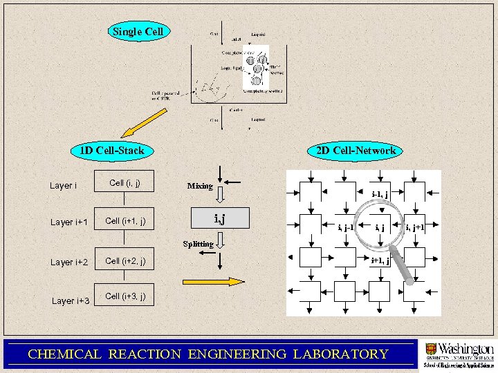 Single Cell 1 D Cell-Stack Layer i+1 Cell (i, j) 2 D Cell-Network Mixing
