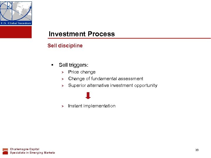 Investment Process Sell discipline § Sell triggers: Ø Price change Change of fundamental assessment