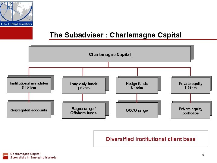 The Subadviser : Charlemagne Capital Institutional mandates $ 1019 m Long only funds $