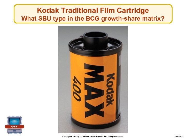 Kodak Traditional Film Cartridge What SBU type in the BCG growth-share matrix? Copyright ©