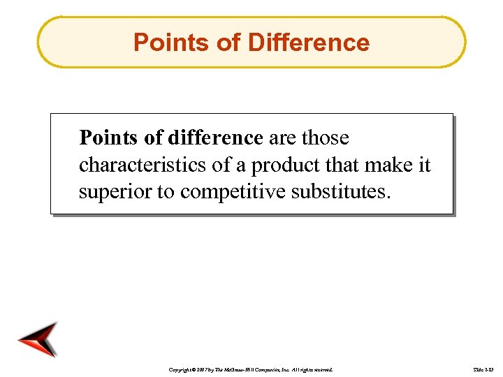 Points of Difference Points of difference are those characteristics of a product that make