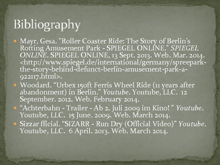 Bibliography Mayr, Gesa. 
