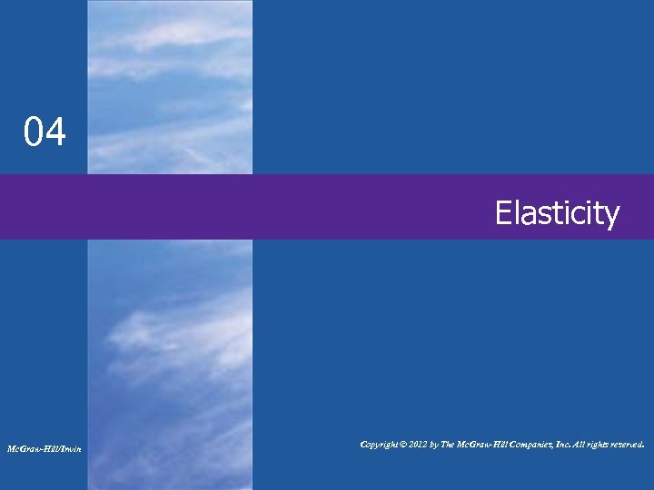 04 Elasticity Mc. Graw-Hill/Irwin Copyright © 2012 by The Mc. Graw-Hill Companies, Inc. All