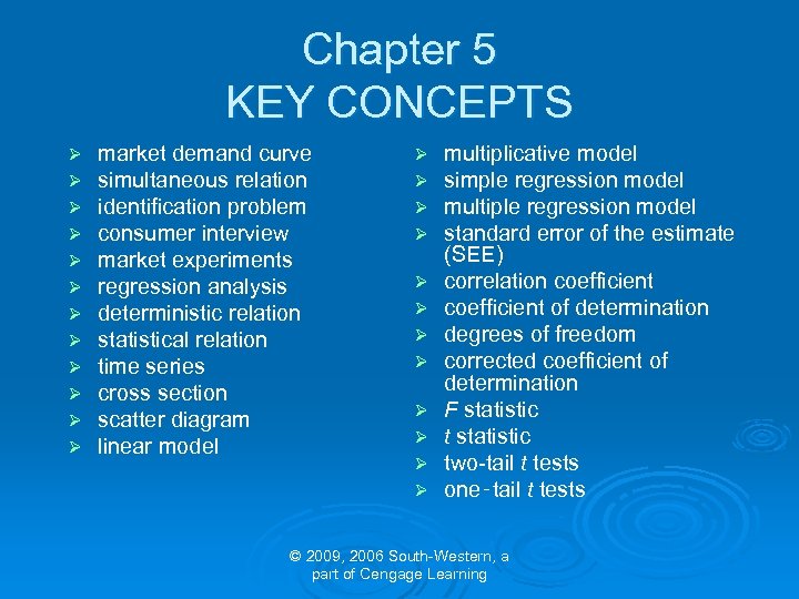 Chapter 5 KEY CONCEPTS Ø Ø Ø market demand curve simultaneous relation identification problem