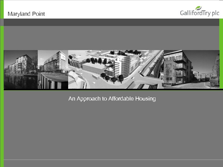 Maryland Point An Approach to Affordable Housing 