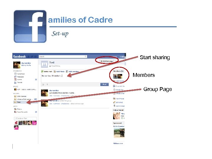 amilies of Cadre Set-up Start sharing Members Group Page 