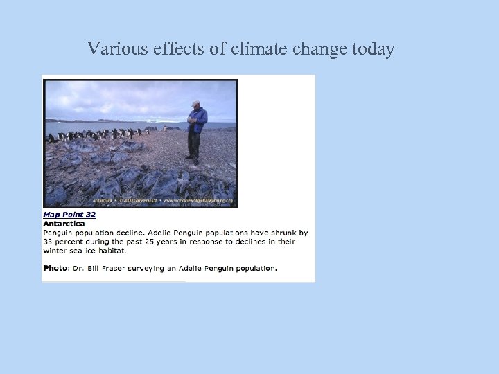 Various effects of climate change today 