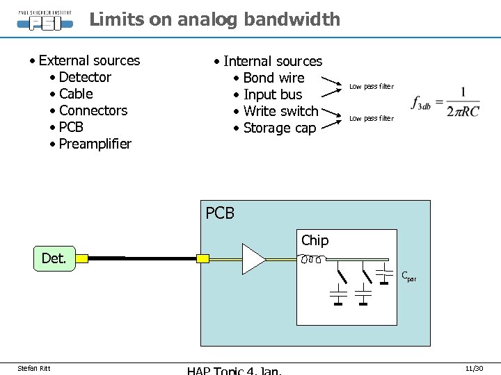 Limits on analog bandwidth • External sources • Detector • Cable • Connectors •