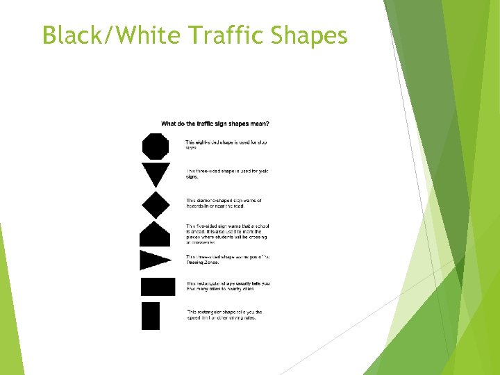 Black/White Traffic Shapes 