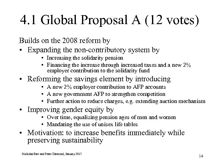 4. 1 Global Proposal A (12 votes) Builds on the 2008 reform by •